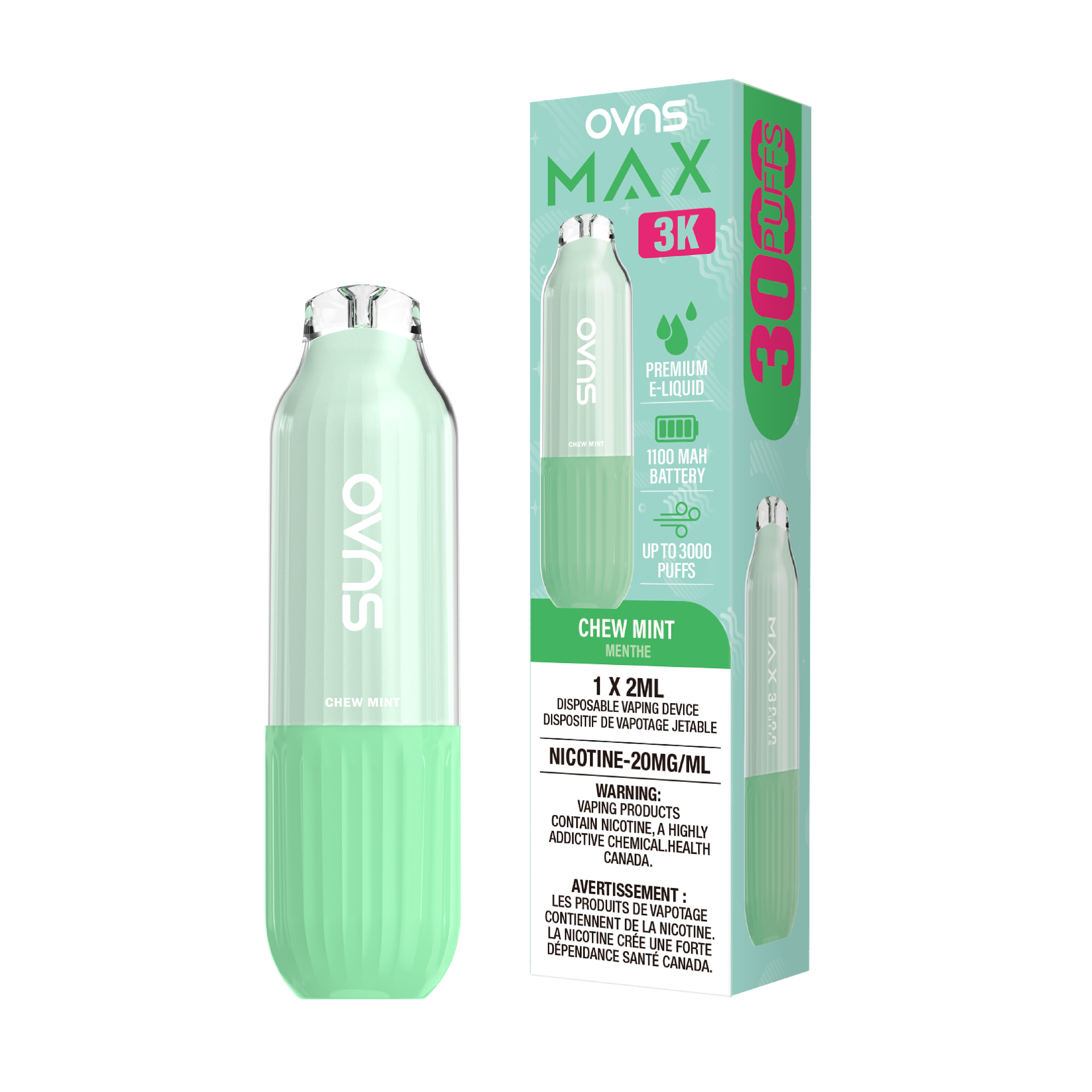 OVNS Max 3K Chew Mint VapeShip OVNS Max 3K Chew Mint VapeShip