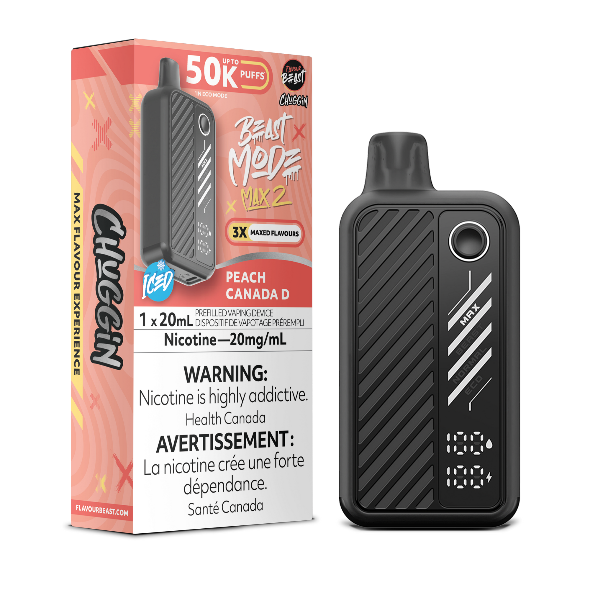 Flavour Beast Beast Mode Max 2 Peach Canada D (Iced) - 50K