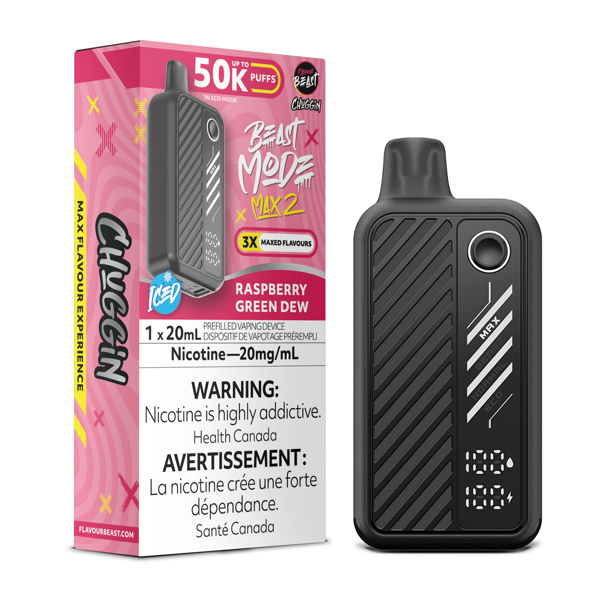 Flavour Beast Beast Mode Max 2 Raspberry Green Dew - 50K