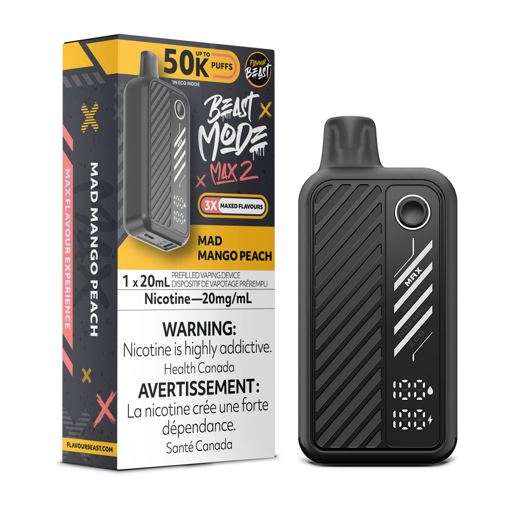 Flavour Beast Beast Mode Max 2 Mad Mango Peach - 50K