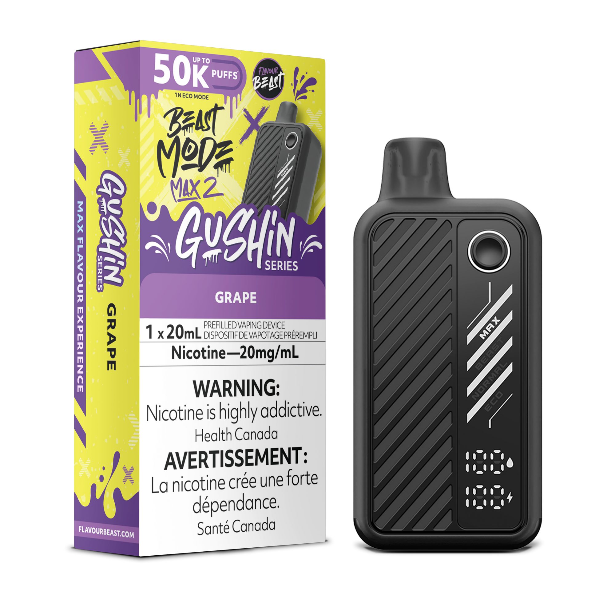 Flavour Beast Beast Mode Max 2 Gushin Grape - 50K