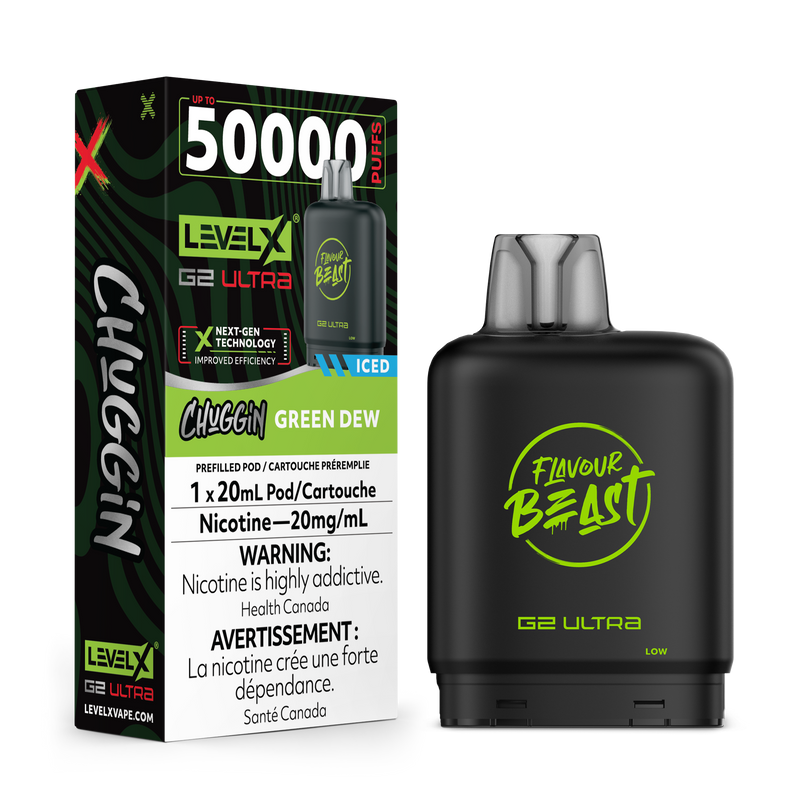 Flavour Beast Level X G2 Ultra 50K - Chuggin Green Dew
