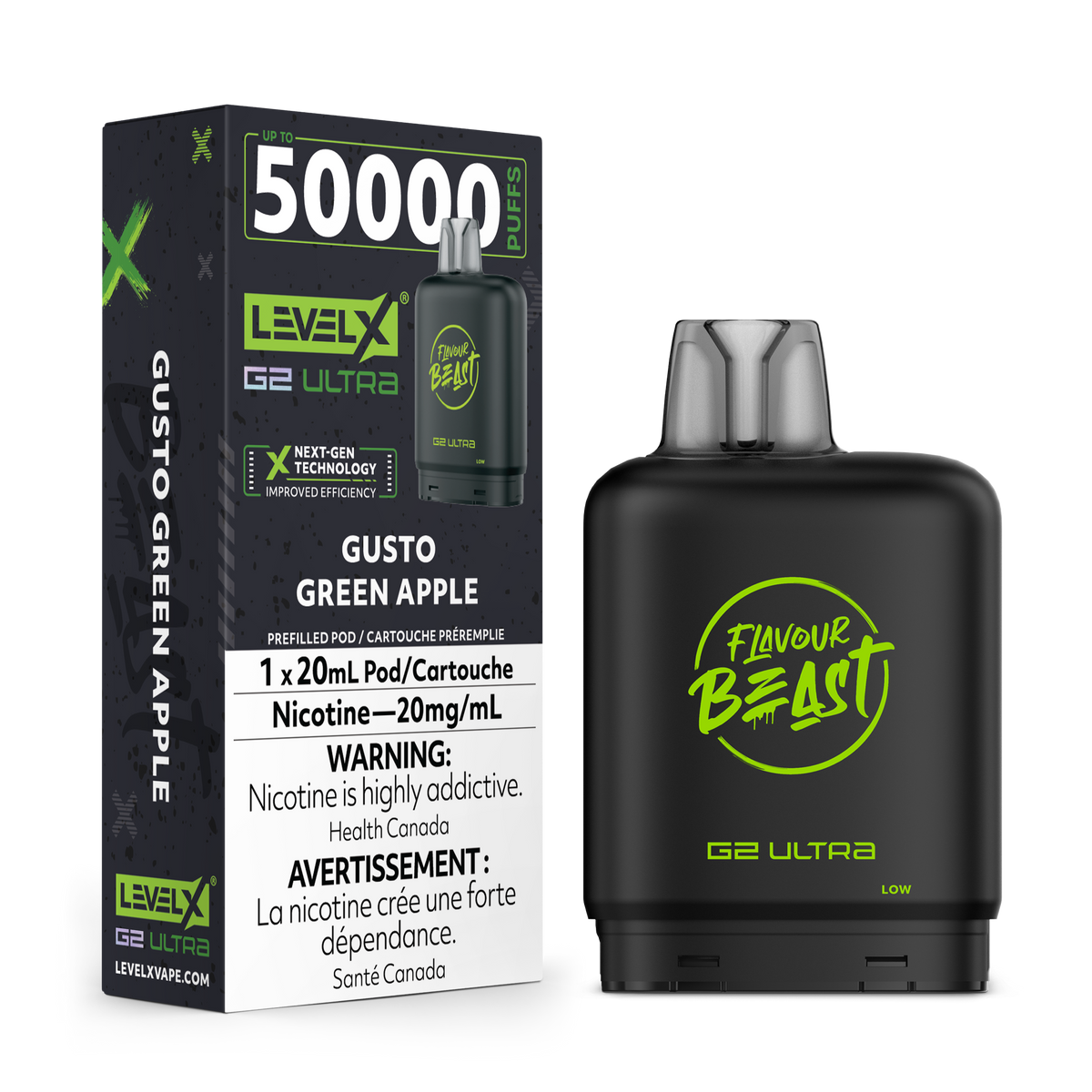Flavour Beast Level X G2 Ultra 50K - Gusto Green Apple