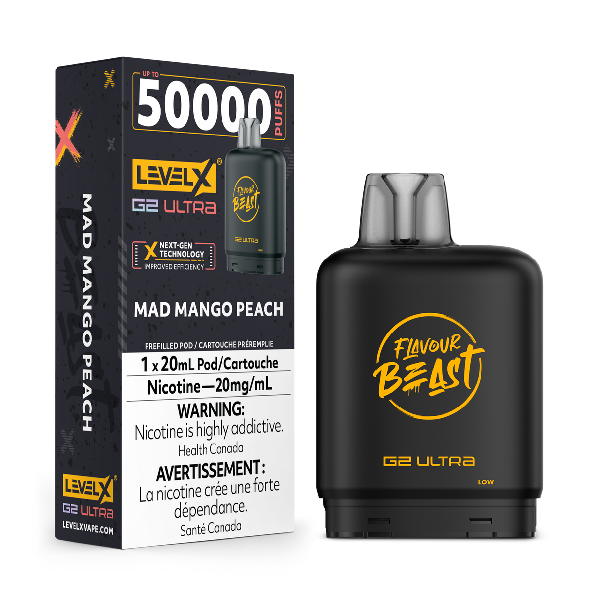 Flavour Beast Level X G2 Ultra 50K - Mad Mango Peach