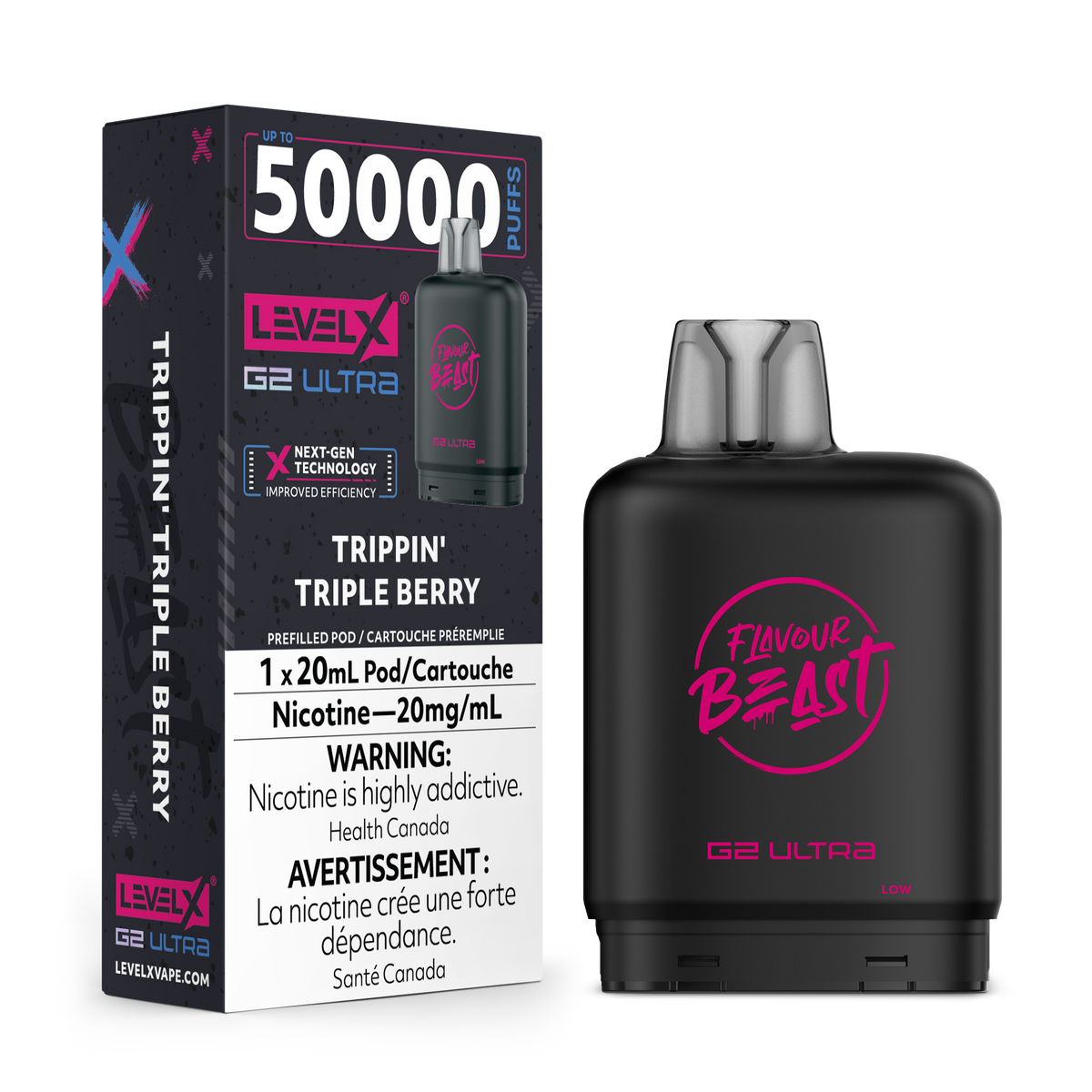Flavour Beast Level X G2 Ultra 50K - Trippin' Triple Berry