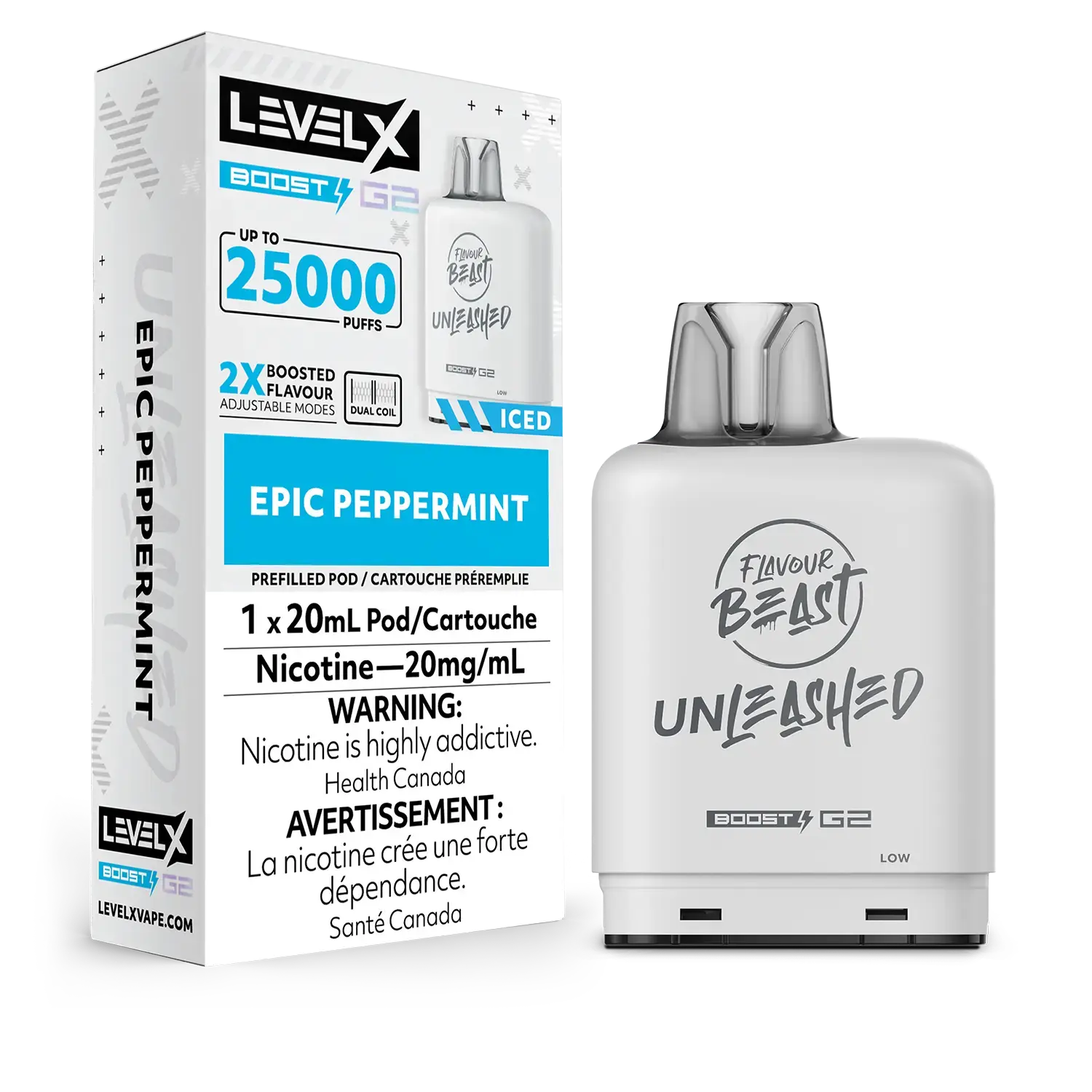Flavour Beast Level X Boost G2 Pods  Epic Peppermint (Iced) Vape Pod - 50K