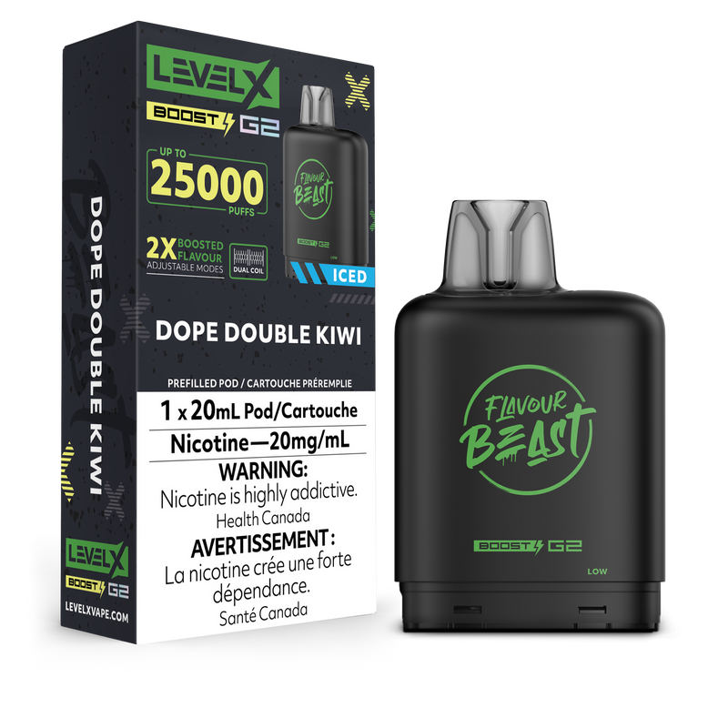 Flavour Beast Level X G2 Boost 25K - Dope Double Kiwi (Iced)