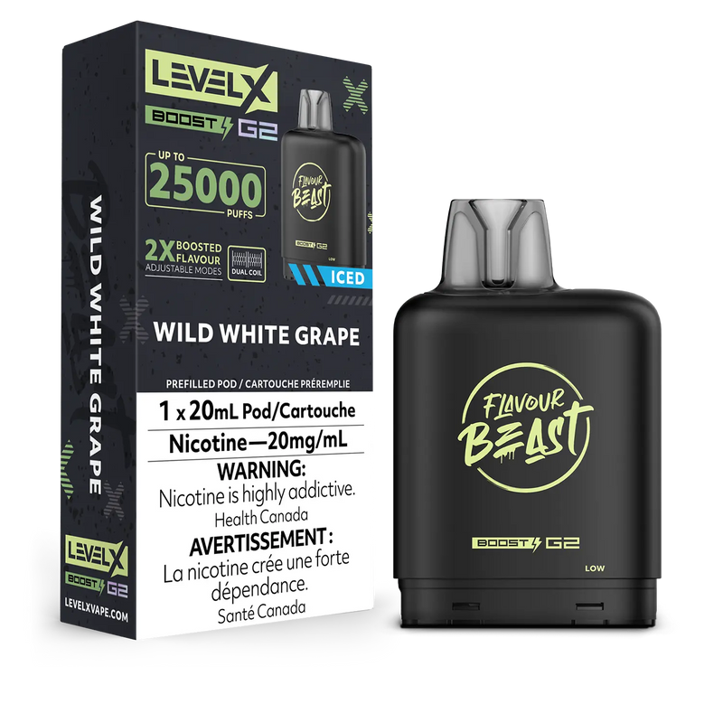 Flavour Beast Level X G2 Boost 25K - Wild White Grape (Iced)