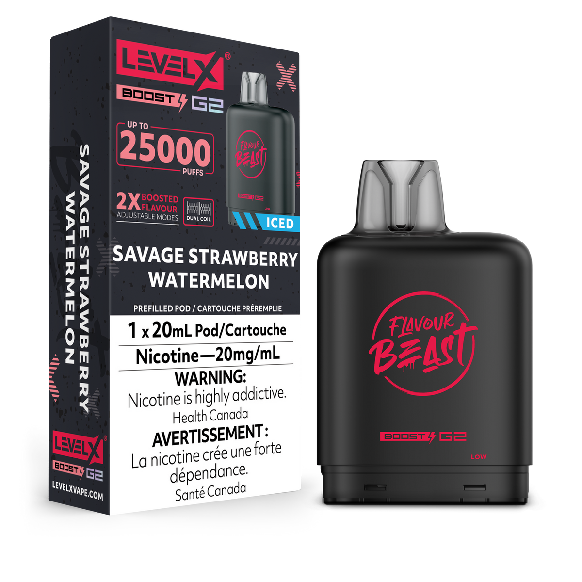 Flavour Beast Level X G2 Boost 25K - Savage Strawberry Watermelon